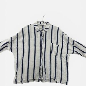 Liabella Made In Italy
Oversized Striped Linen Top
One Size